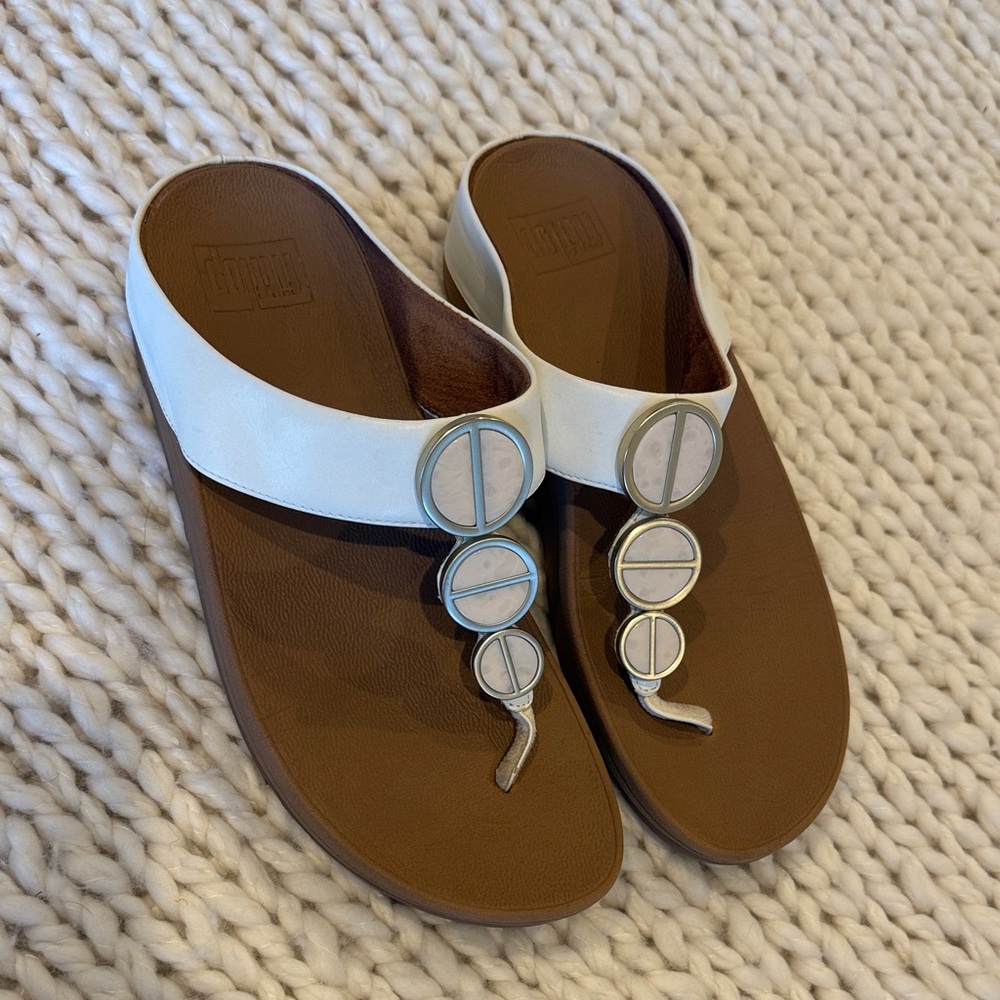 Fitflop White and Tan Sandals